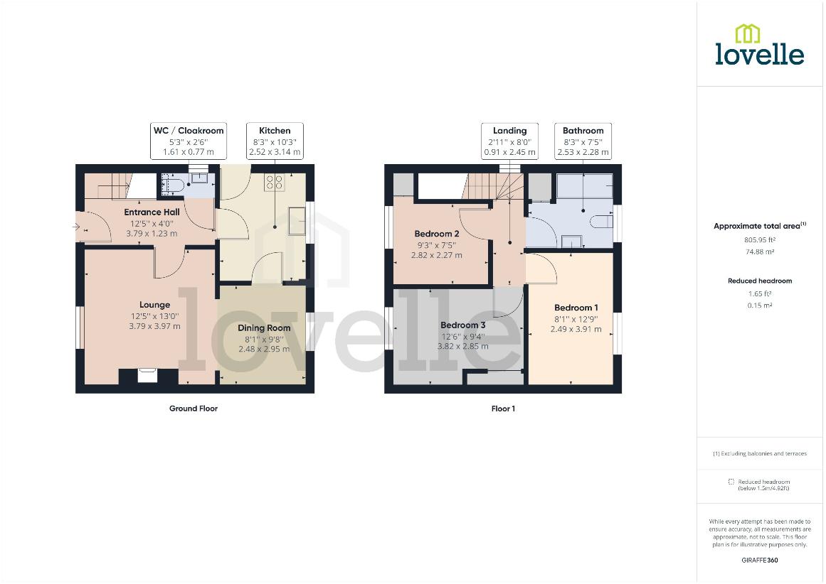 3 bedroom semi-detached house for sale - floorplan