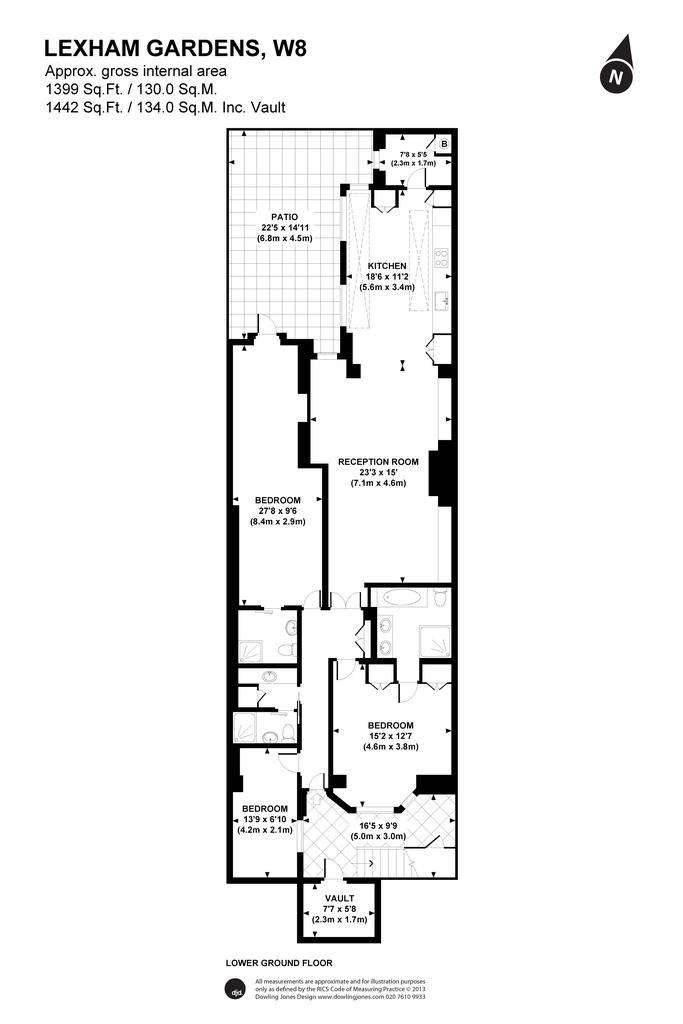 3 bedroom flat to rent - floorplan