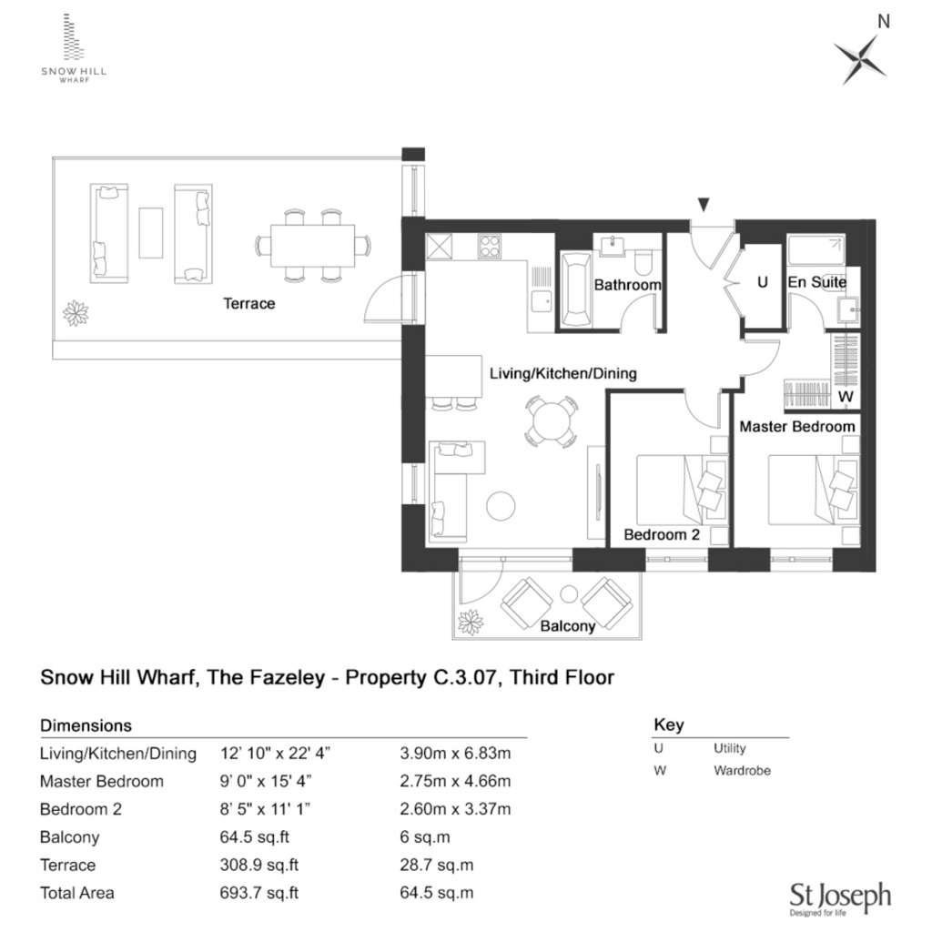 2 bedroom flat to rent - floorplan