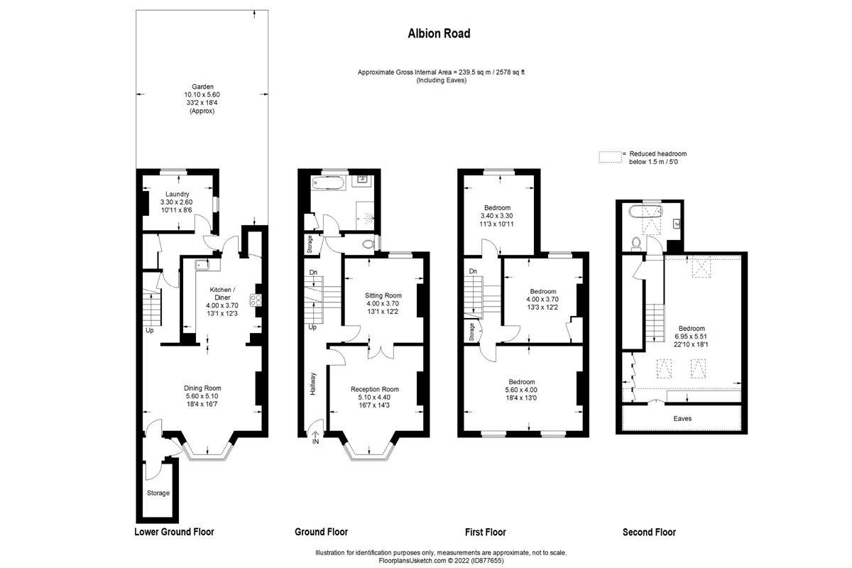 4 bedroom terraced house for sale - floorplan