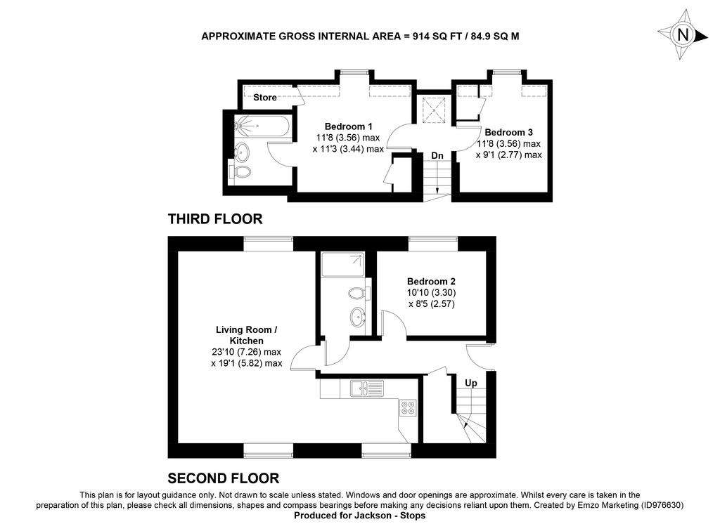 3 bedroom maisonette for sale - floorplan