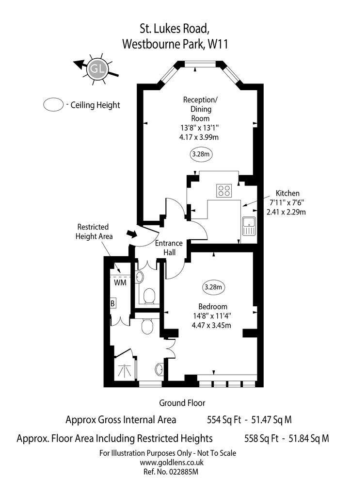 1 bedroom flat to rent - floorplan