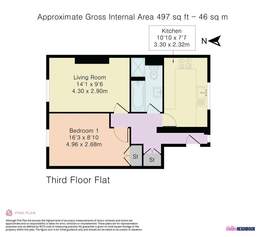 1 bedroom flat to rent - floorplan