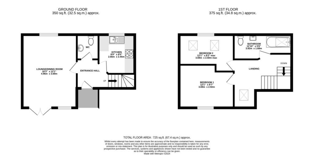 2 bedroom barn conversion to rent - floorplan