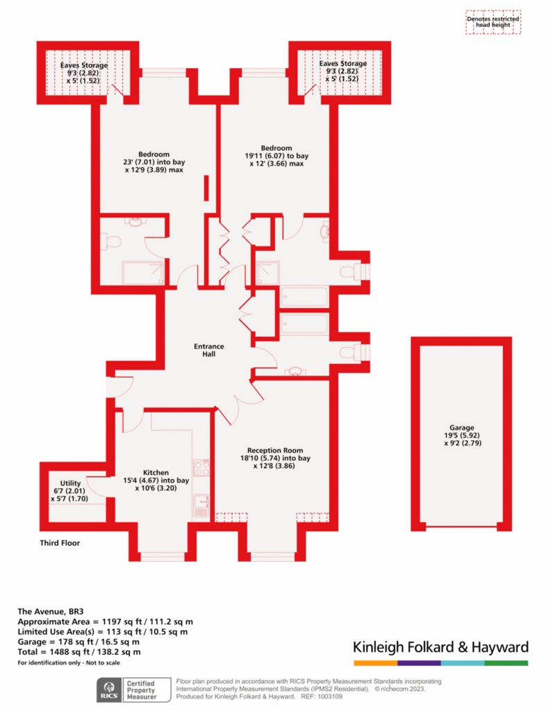 2 bedroom penthouse apartment for sale - floorplan