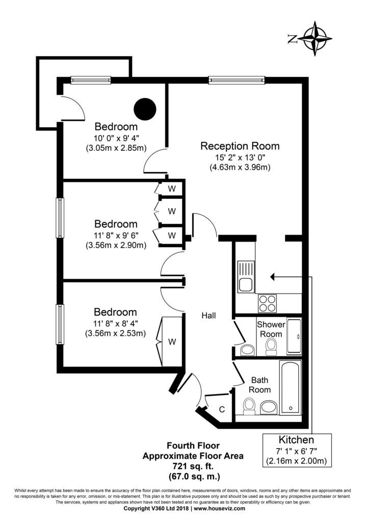 3 bedroom flat to rent - floorplan