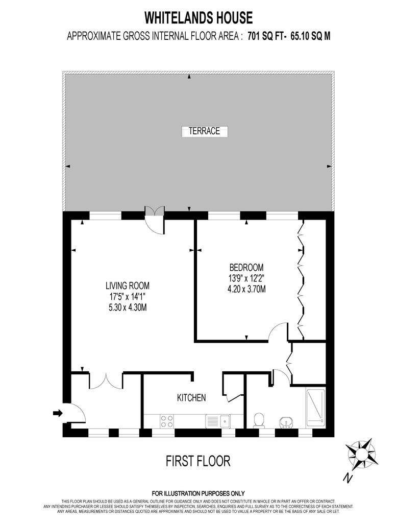 1 bedroom flat to rent - floorplan