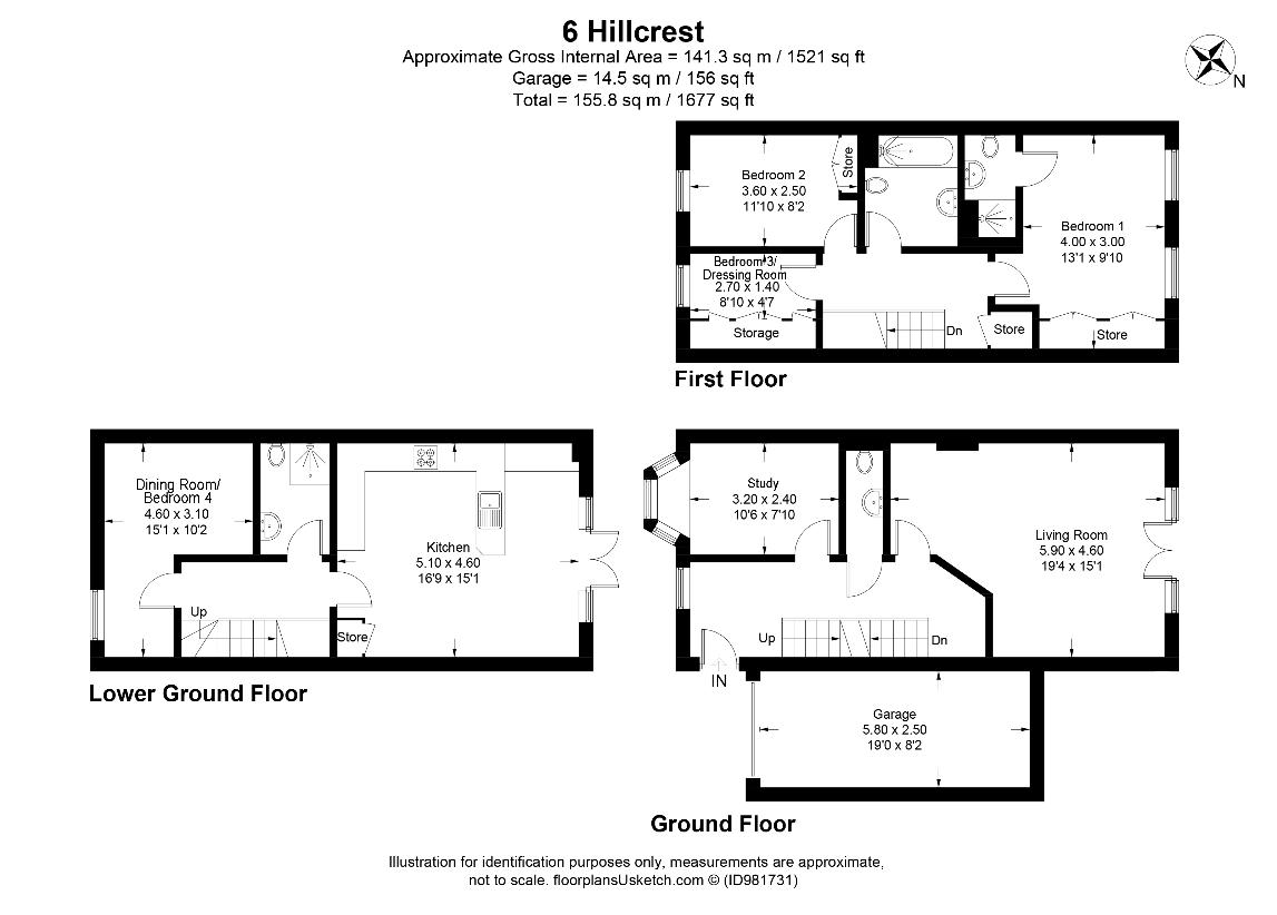 3 bedroom property for sale - floorplan