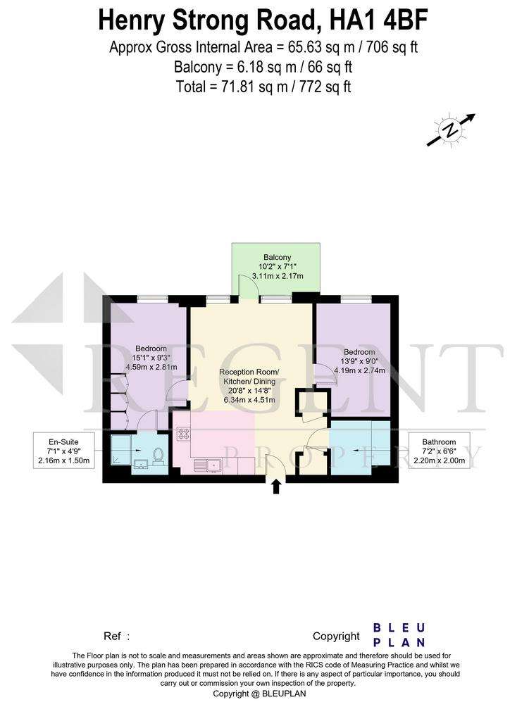 2 bedroom flat to rent - floorplan