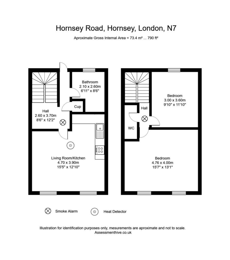 2 bedroom flat to rent - floorplan