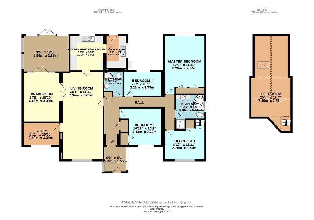 4 bedroom bungalow for sale - floorplan