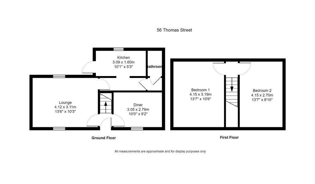 2 bedroom end of terrace house for sale - floorplan