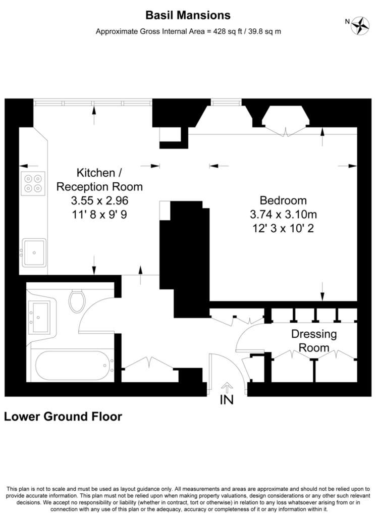 1 bedroom flat to rent - floorplan