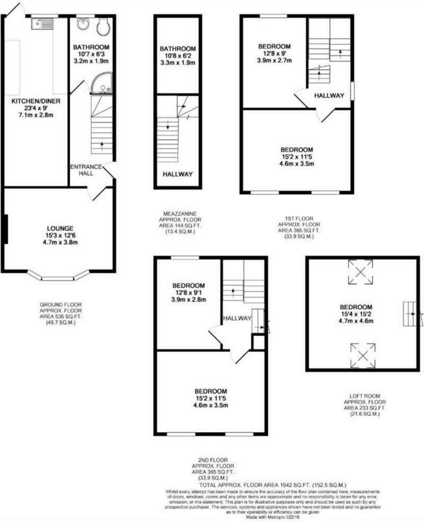 5 bedroom end of terrace house to rent - floorplan