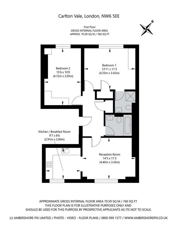 2 bedroom flat to rent - floorplan