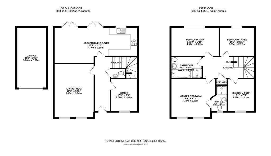 4 bedroom detached house to rent - floorplan