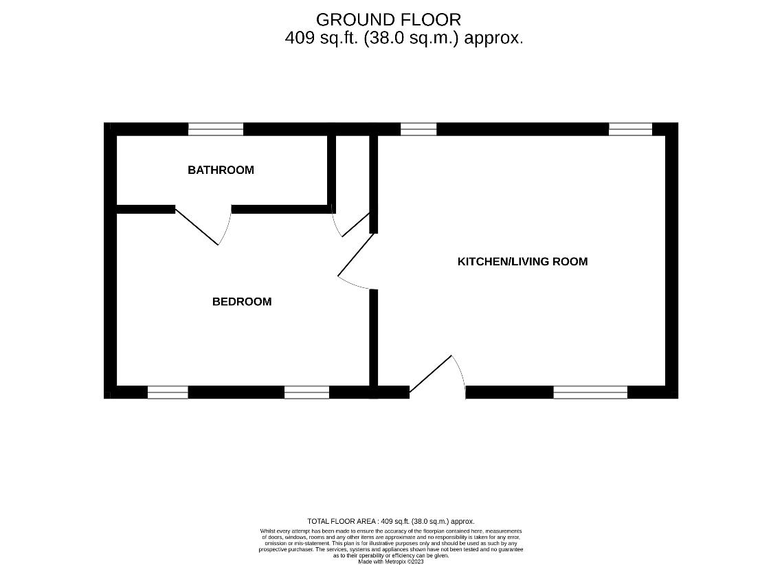 1 bedroom semi-detached house for sale - floorplan