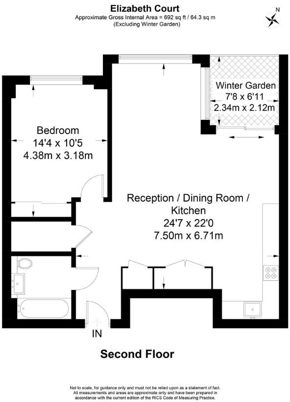 1 bedroom flat for sale - floorplan