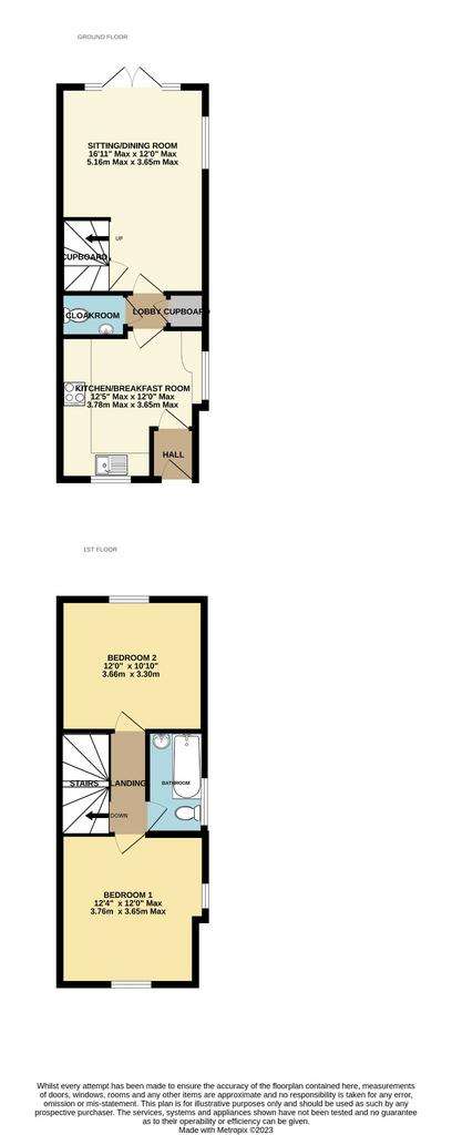 2 bedroom semi-detached house for sale - floorplan