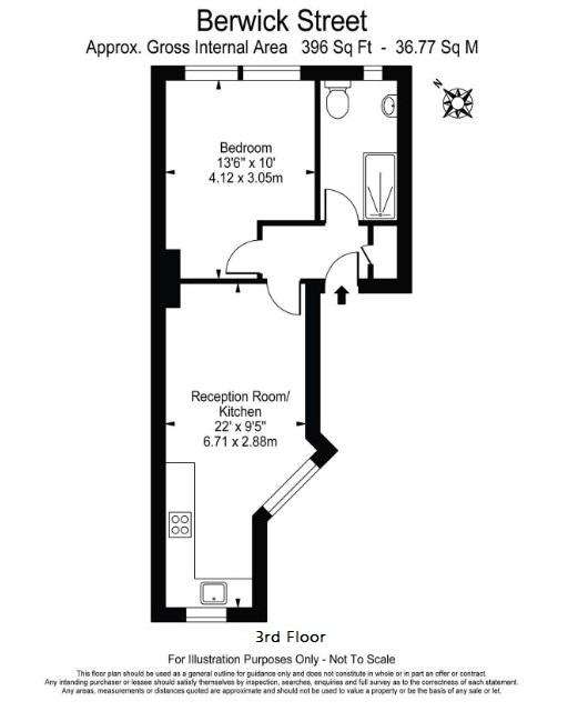 1 bedroom flat to rent - floorplan