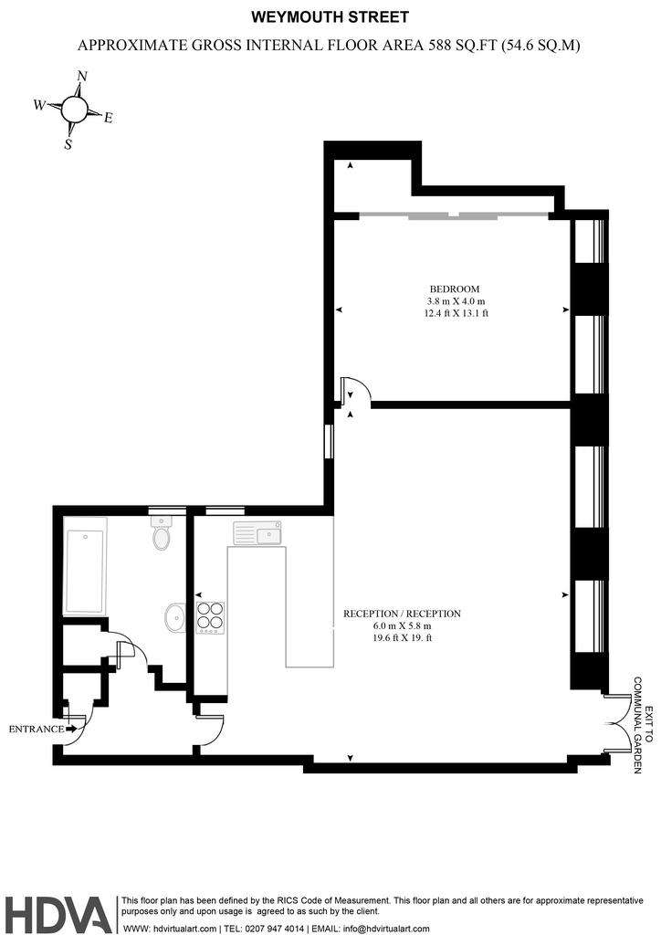 1 bedroom flat to rent - floorplan