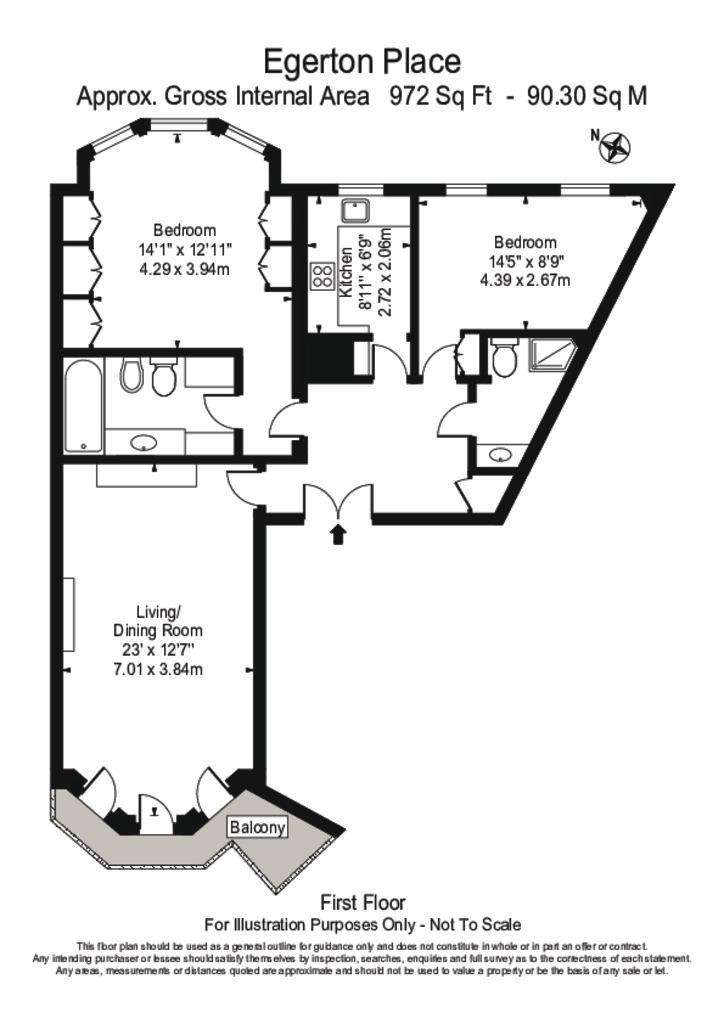 2 bedroom flat to rent - floorplan