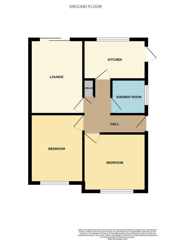 2 bedroom bungalow for sale - floorplan