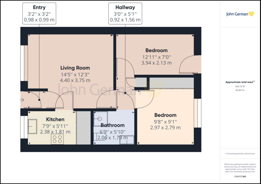 2 bedroom bungalow for sale - floorplan