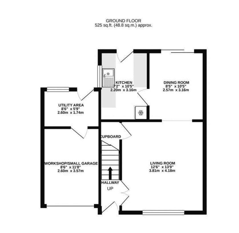 3 bedroom semi-detached house for sale - floorplan