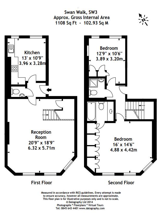 2 bedroom maisonette to rent - floorplan