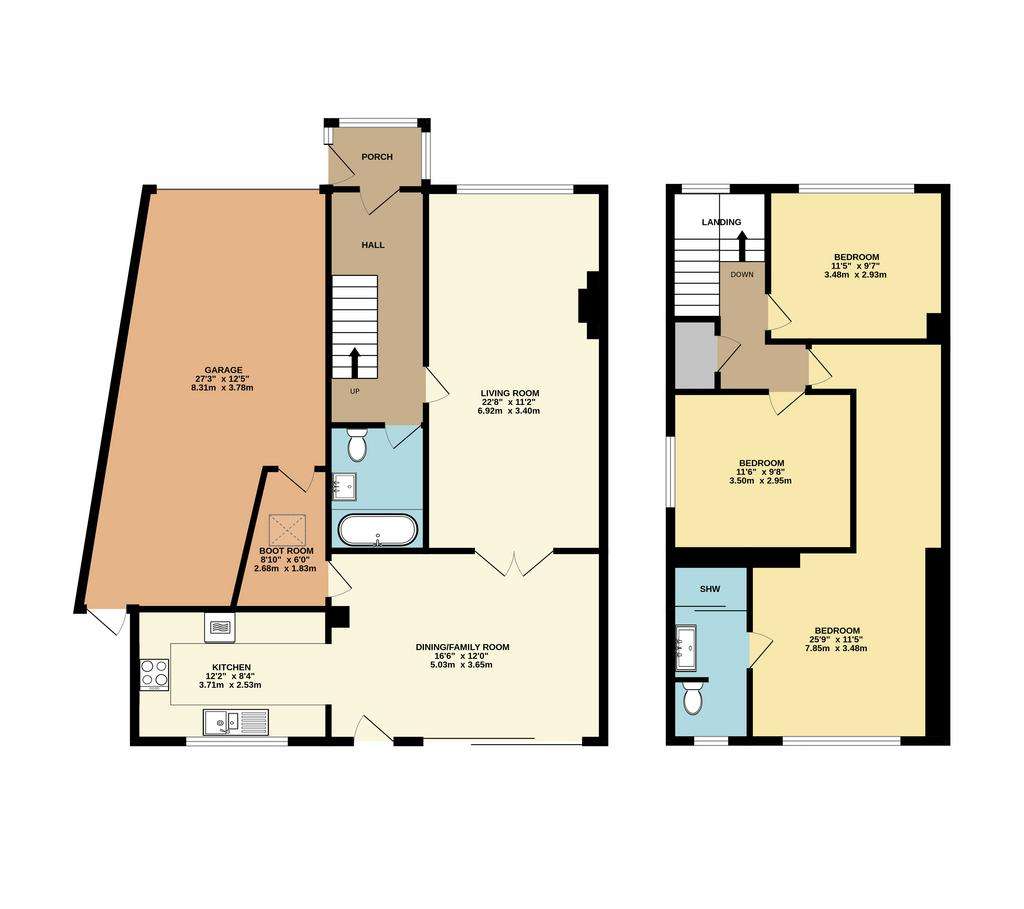 3 bedroom semi-detached house for sale - floorplan