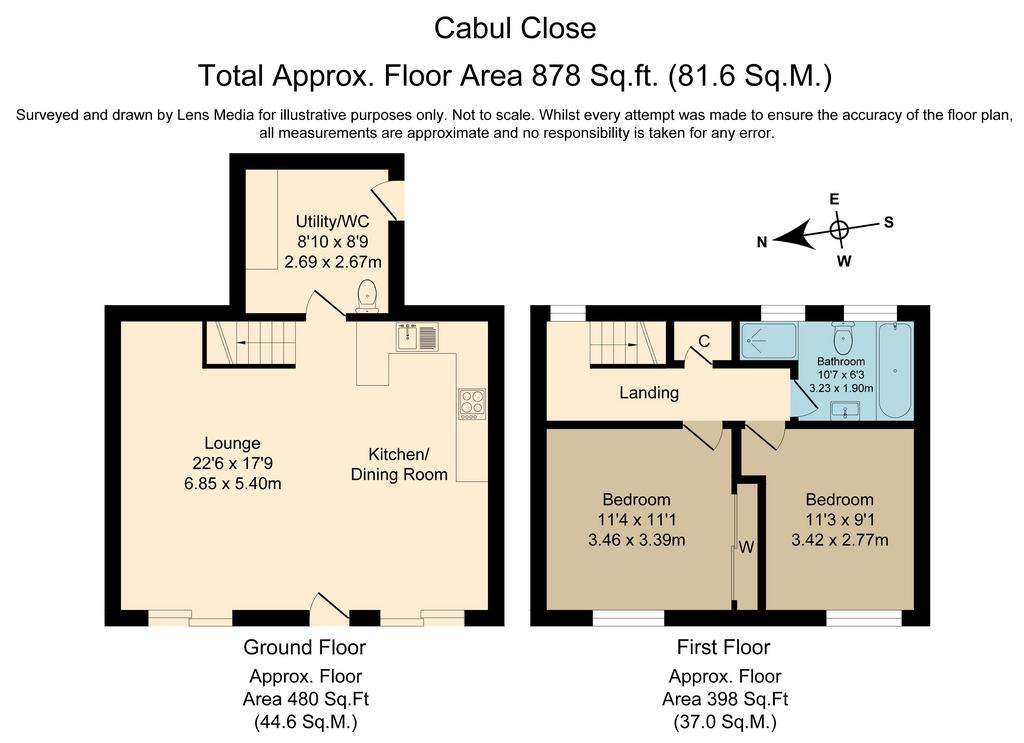 2 bedroom terraced house for sale - floorplan