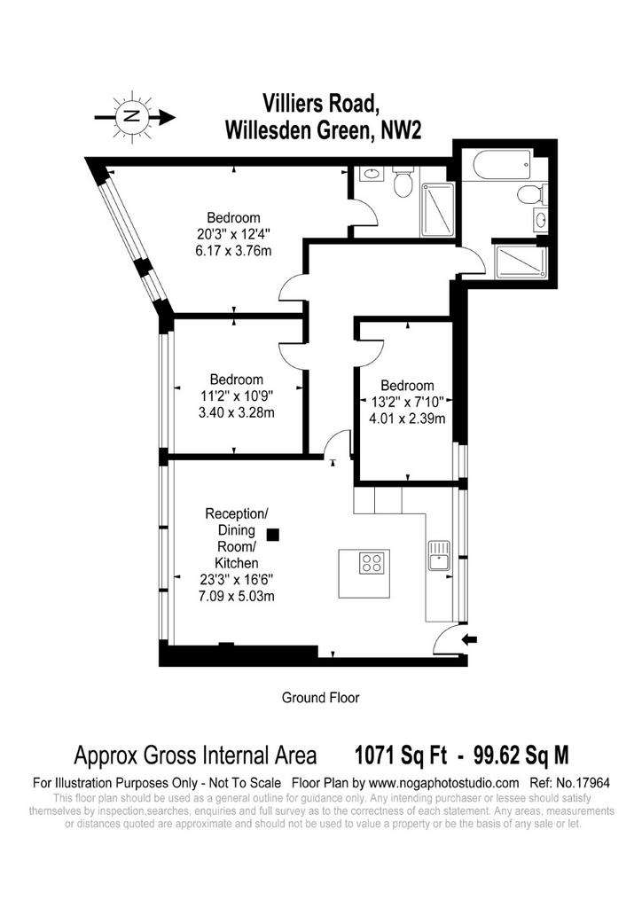 3 bedroom flat to rent - floorplan