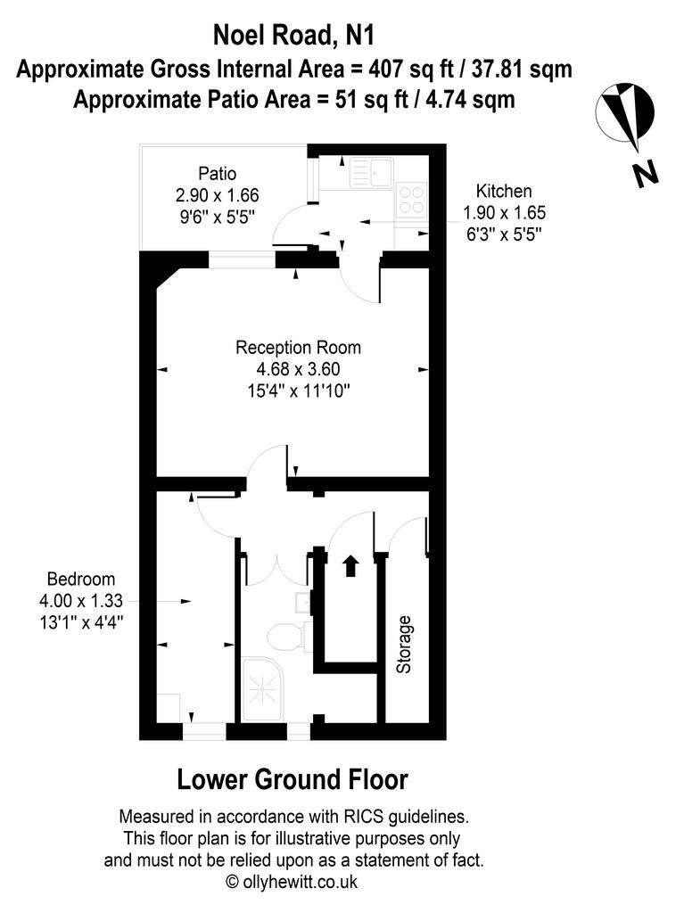 1 bedroom flat to rent - floorplan