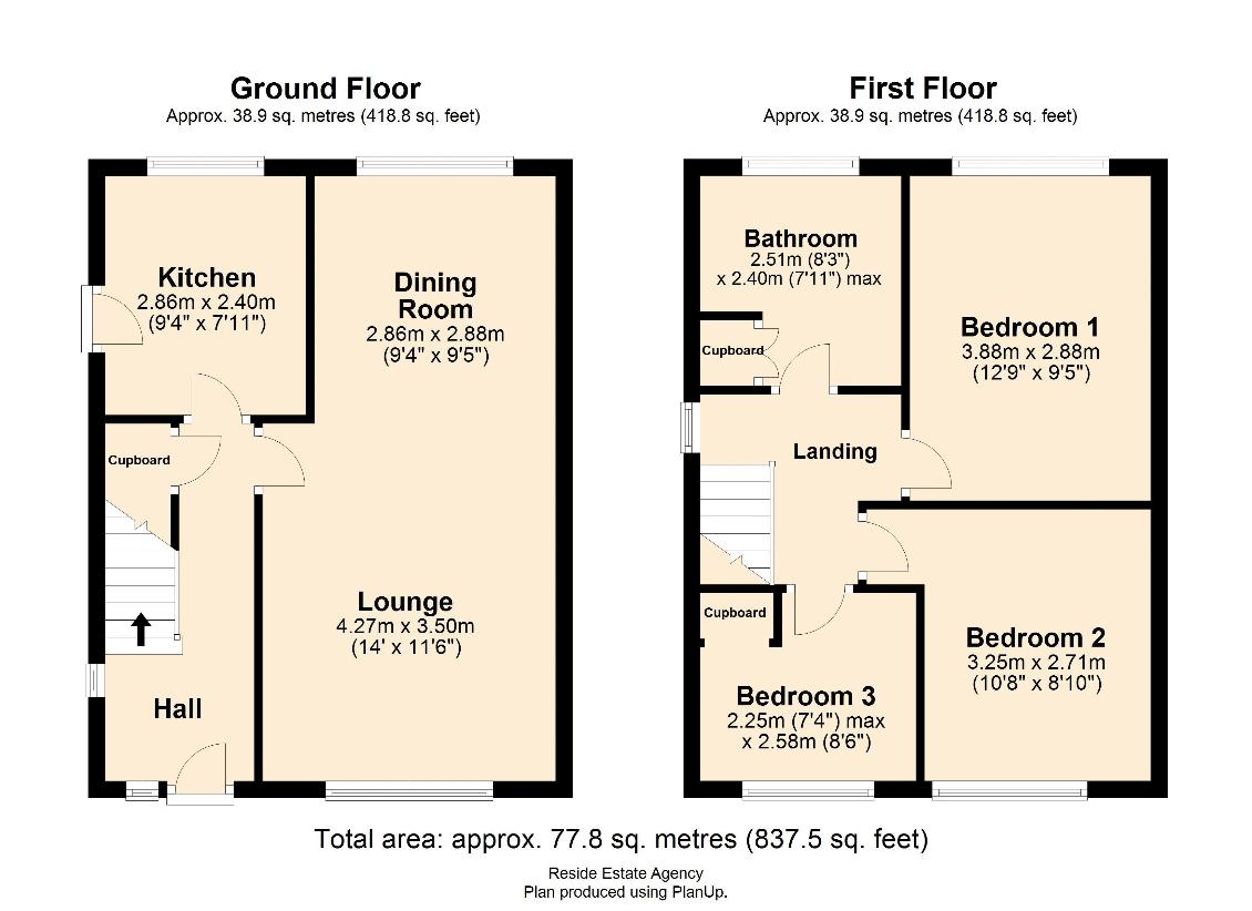 3 bedroom semi-detached house for sale - floorplan