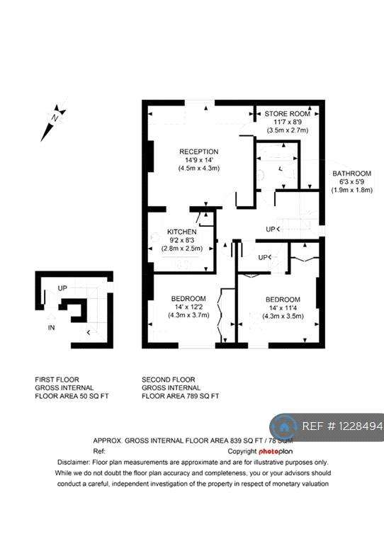 2 bedroom flat to rent - floorplan