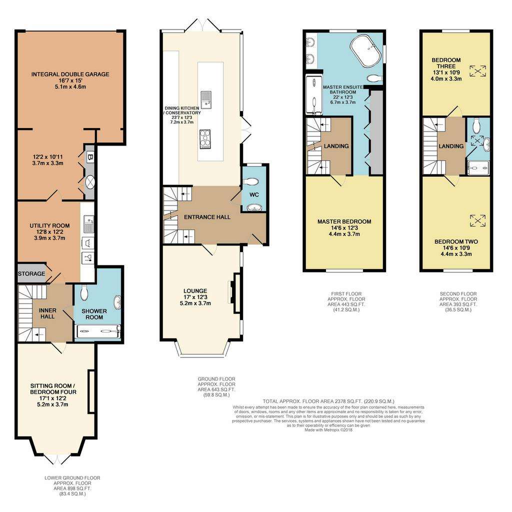4 bedroom town house for sale - floorplan