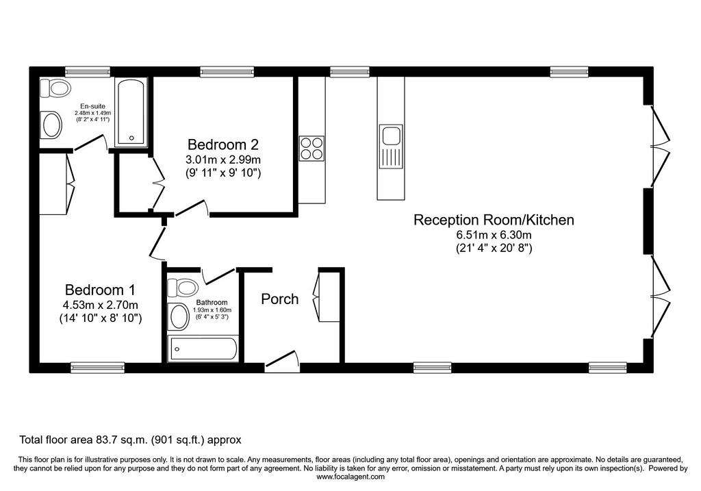 2 bedroom park home for sale - floorplan