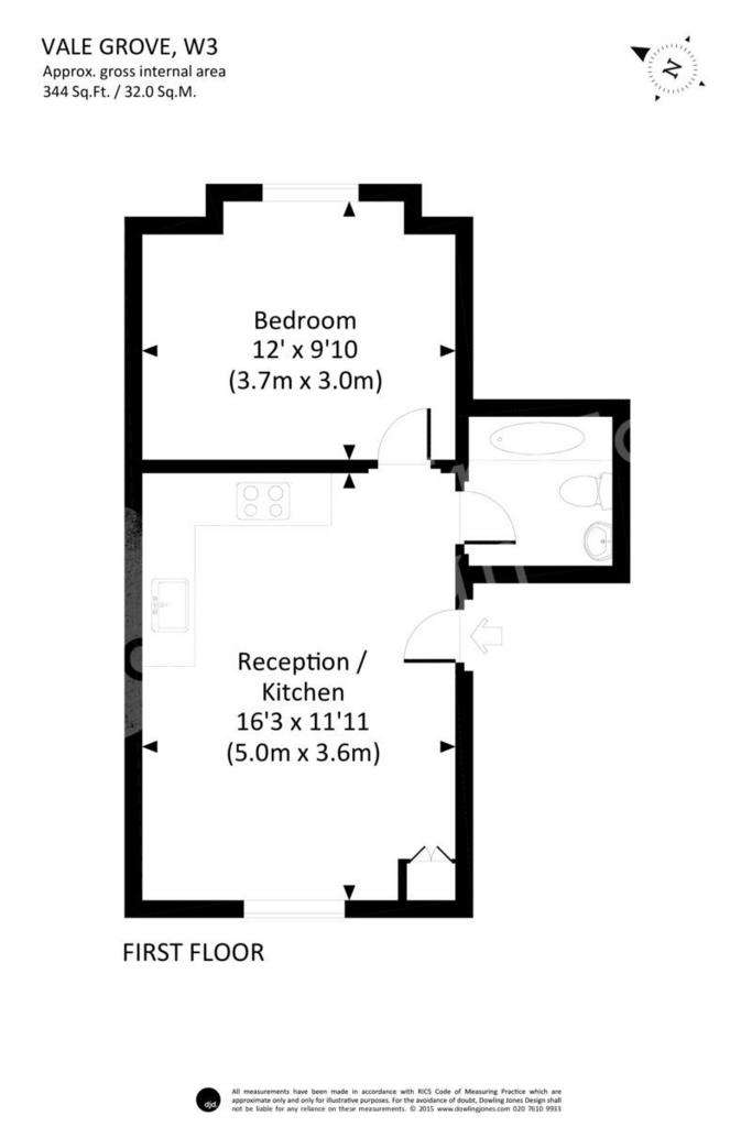 1 bedroom flat to rent - floorplan