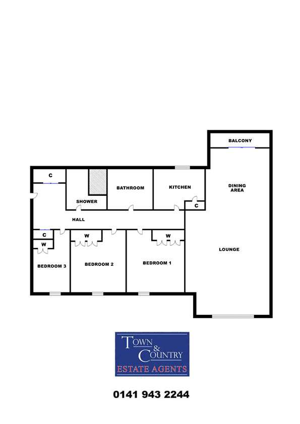 3 bedroom flat for sale - floorplan