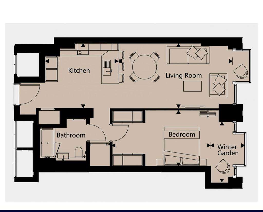 1 bedroom flat to rent - floorplan