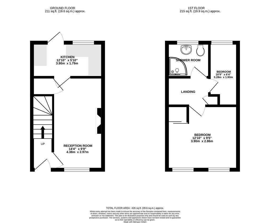 2 bedroom terraced house to rent - floorplan