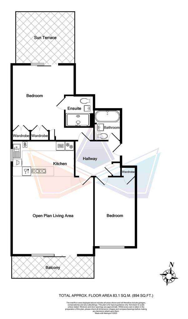 2 bedroom flat for sale - floorplan