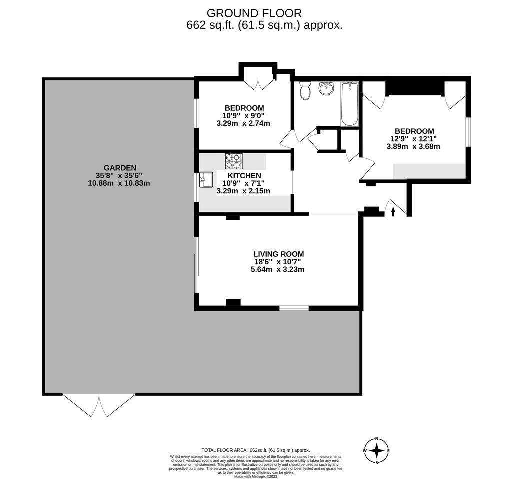 2 bedroom flat to rent - floorplan