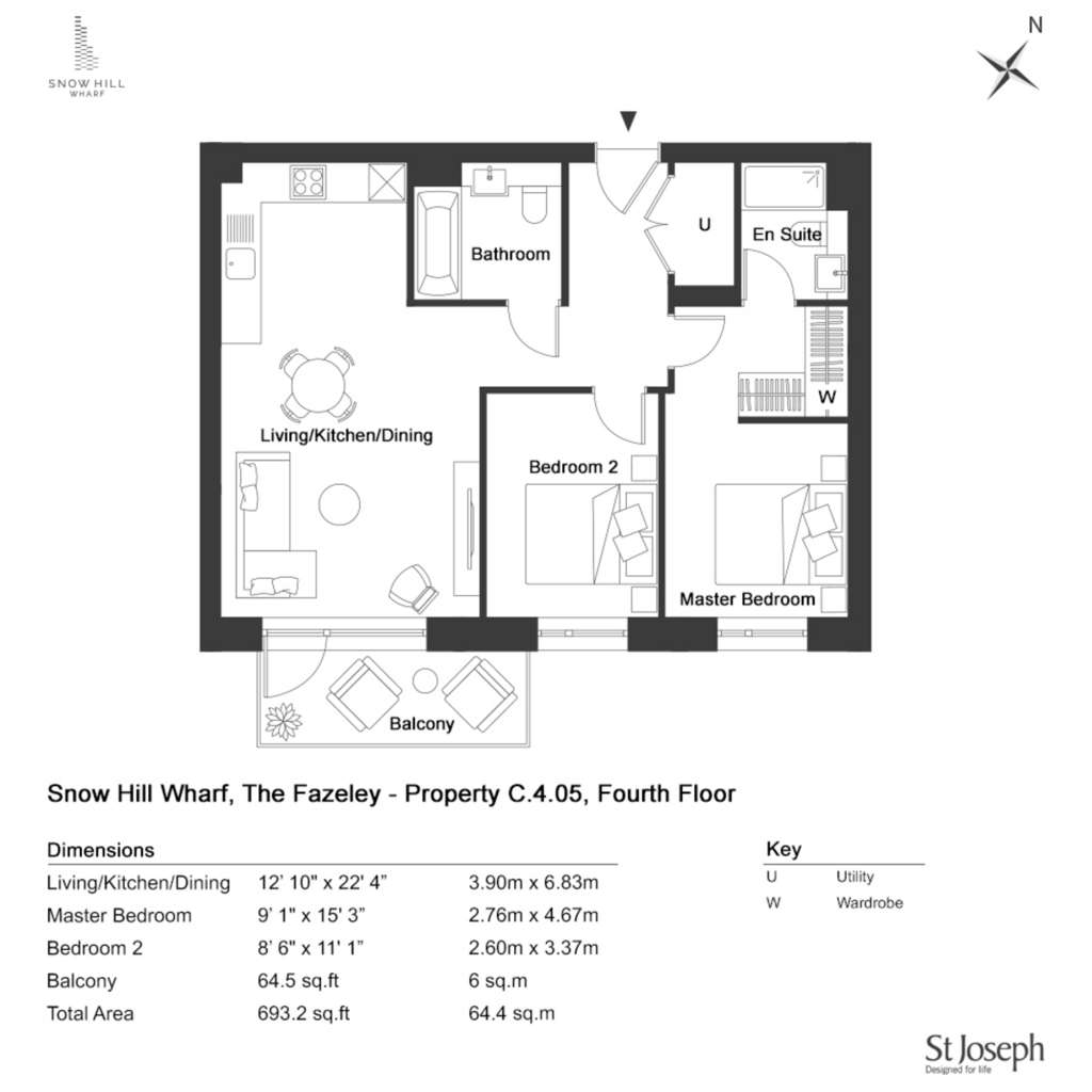 2 bedroom flat to rent - floorplan