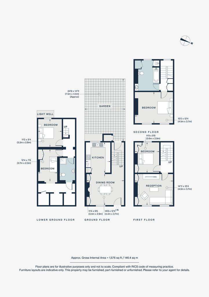 4 bedroom terraced house to rent - floorplan