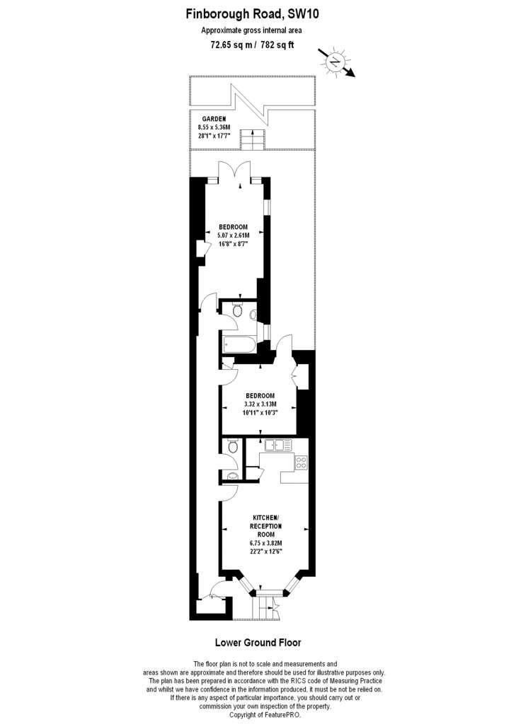 2 bedroom flat to rent - floorplan