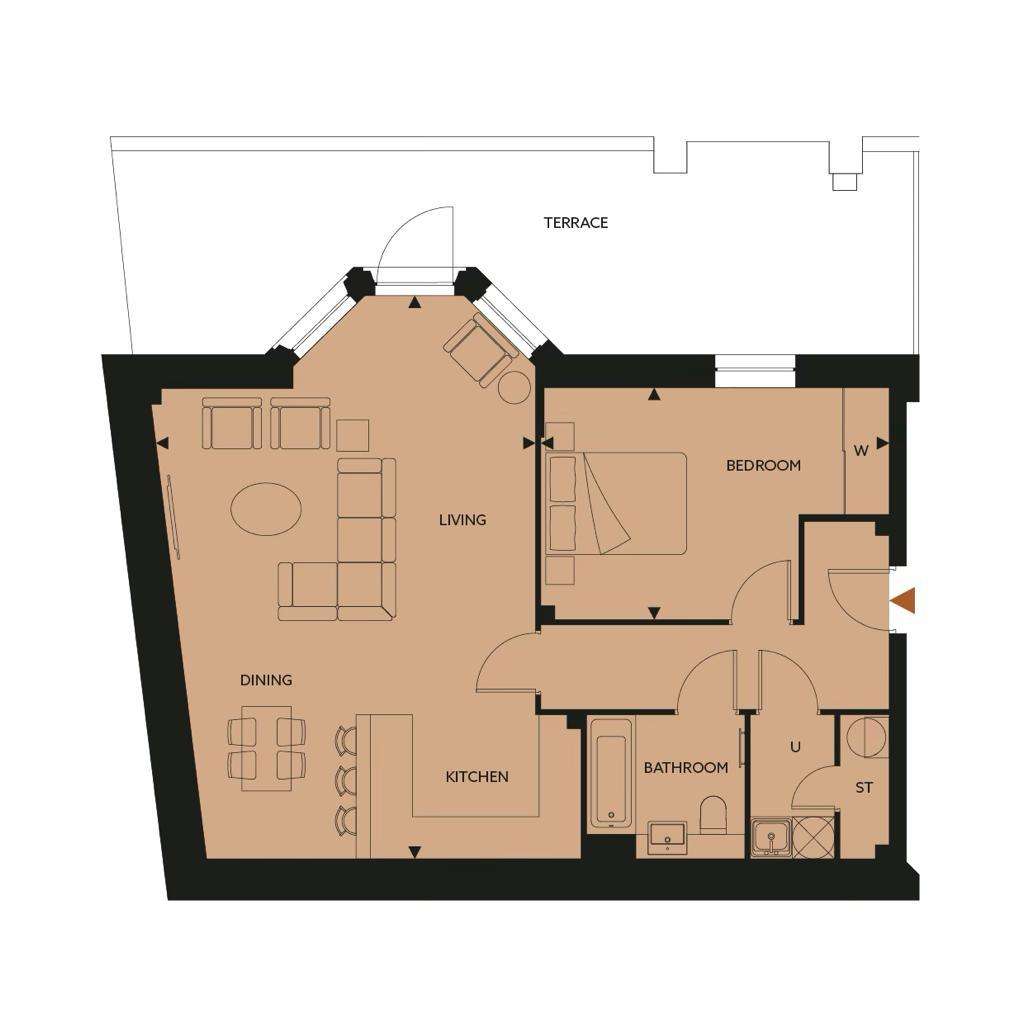 1 bedroom flat for sale - floorplan