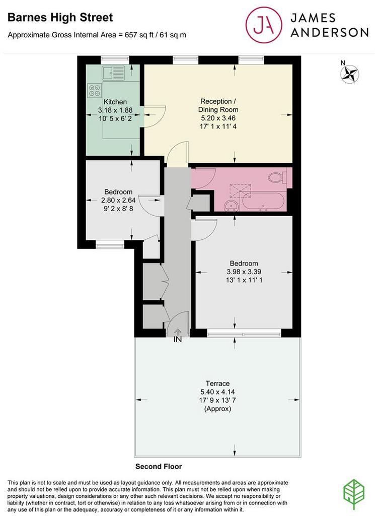 2 bedroom flat to rent - floorplan