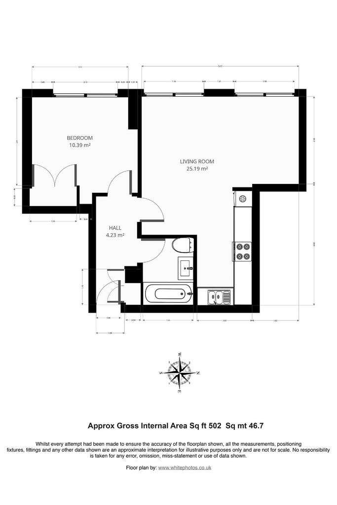 1 bedroom flat to rent - floorplan